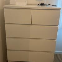 Cassettiera Ikea Malm 6 cassetti 80x123 bianco