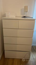 Cassettiera Ikea Malm 6 cassetti 80x123 bianco