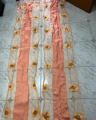 Coppia tende voile con girasoli  2 pannelli 210×50