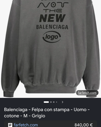 Balenciaga felpa con stampa  uomo cotone grigia