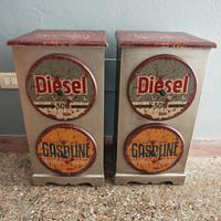 Coppia comodini stile vintage industriale