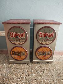 Coppia comodini stile vintage industriale