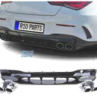 DIFFUSORE MERCEDES CLA C118 19- LOOK AMG NERO LUCI