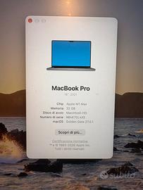 Apple MacbookPro 16 pollici 2021 M1 Max