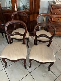 Sedie in legno seduta in stoffa imbottita