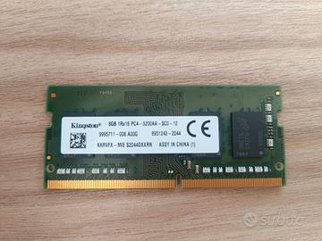 RAM Kingston DDR4 Sodimm da 8GB, 3200