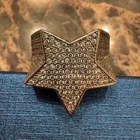 Anello stella hip-hop ice out argento ghiacciato