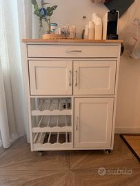 Carrello da cucina in mdf - bianco