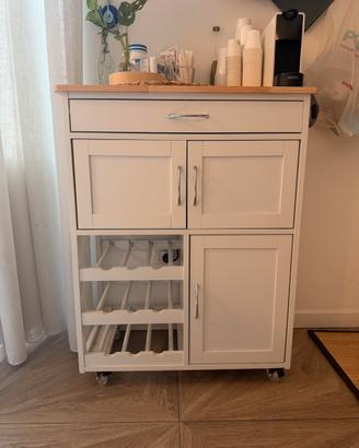 Carrello da cucina in mdf - bianco