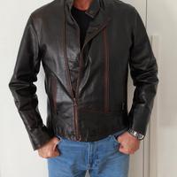 Giacca in pelle di vitello "testa di moro" Brooks