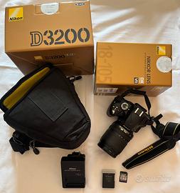 Macchina fotografica nikon d3200+ obiett. 18-105mm