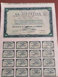 Azione LA SINTETICA 50 - Scripofilia