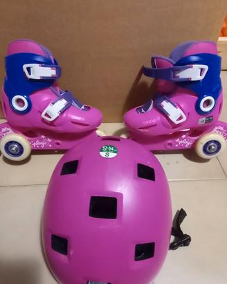 Pattini e casco oxelo per bambina