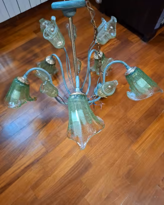 Lampadario verde Murano