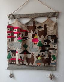 Arazzo Peruviano di lana tessuto a mano 