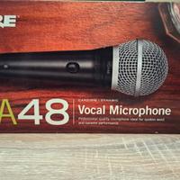 Shure PGA48-XLR-E + mic clip, thread adaptor, cavi