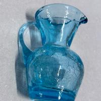 Mini brocca vintage in vetro Craquelé blu