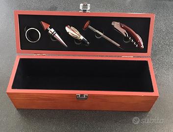 Cofanetto porta bottiglia con 5 accessori,nuovo