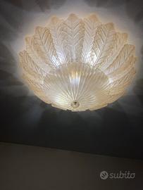 Plafoniera a foglie in vetro murano