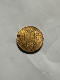 Moneta Marengo d’oro regno d’Italia 1862