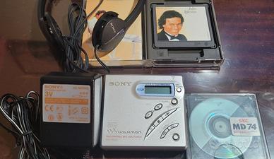 SONY mini disc Lettore mz-r500 walkman + accessori