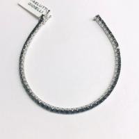 Bracciale tennis oro 18 kt diamanti neri (C)