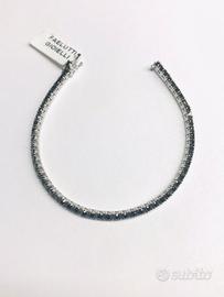 Bracciale tennis oro 18 kt diamanti neri (C)