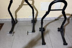 Coppia cavalletti alzamoto con ruote