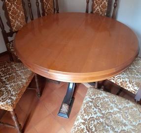 TAVOLO ROTONDO ALLUNGABILE IN NOCE