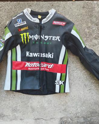 Giacca "similpelle" loggata "Kawasaki"