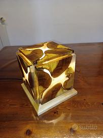 Lampada da tavolo in radica di ulivo