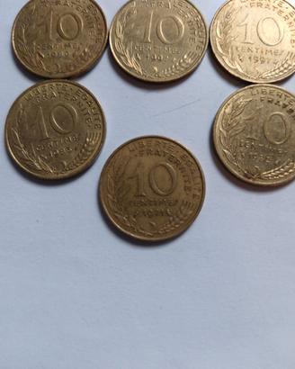 lotto 90 monete Francia Marianne 