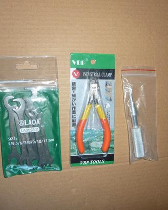 Chiavi inox + tronchese + estrattore cuscinetti RC