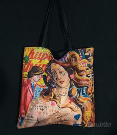 tote bag in tessuto stampato 