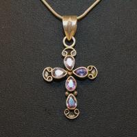 Splendida collana crocefisso argento ametiste