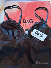 D&G Dolce Gabbana abito sottoveste slip dress nero