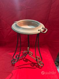 Braciere antico in ottone, ferro, rame