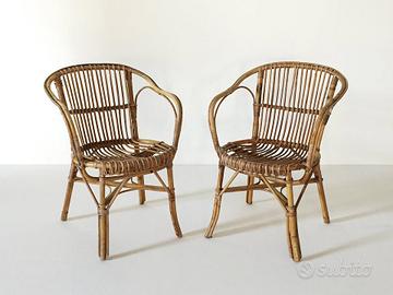 Coppia Poltroncine di bambù da esterno