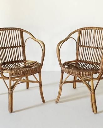 Coppia Poltroncine di bambù da esterno