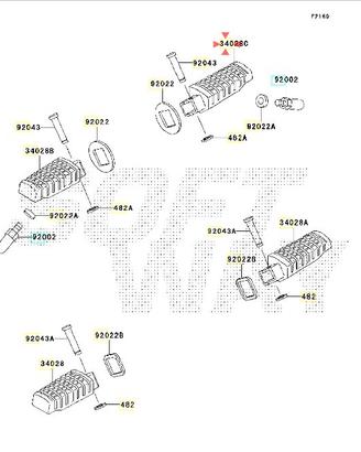 Pedana ant Dx Kawasaki ER 500 340280050