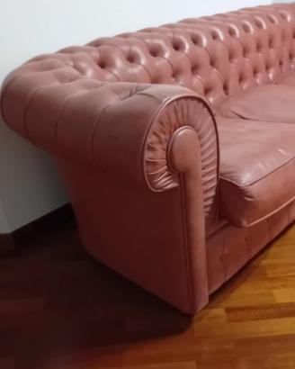 Divano Chesterfield 3 posti - vera pelle