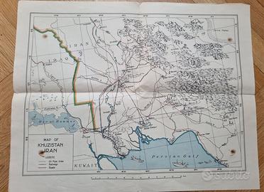 Mappa Storica Khuzestan Iran Oleodotti Petrolio