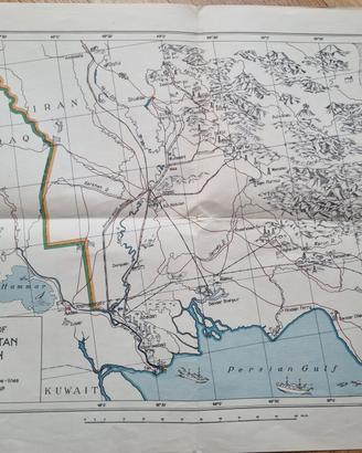 Mappa Storica Khuzestan Iran Oleodotti Petrolio