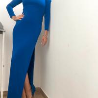 Abito lungo colore blu donna