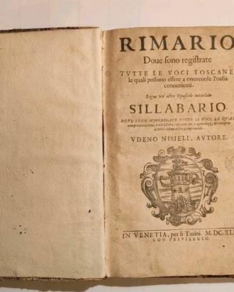 Rimario di Piero Fiorelli (libro antico italiano)