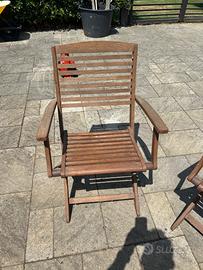 Set di 6 sedie pieghevoli in legno