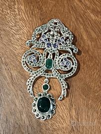 Spilla gioiello in Argento 925 con Ametista