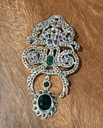 Spilla gioiello in Argento 925 con Ametista