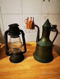 Lanterne e bottiglia in similpelle Vintage