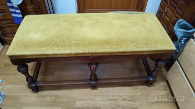 Coppia panche vintage in legno massello con seduta
